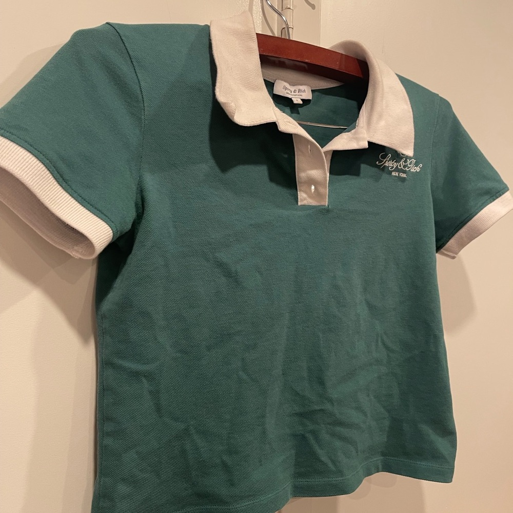 Sporty & Rich Green Polo with White Trim Tee SOLD OUT | Preowned - Picture 13 of 17